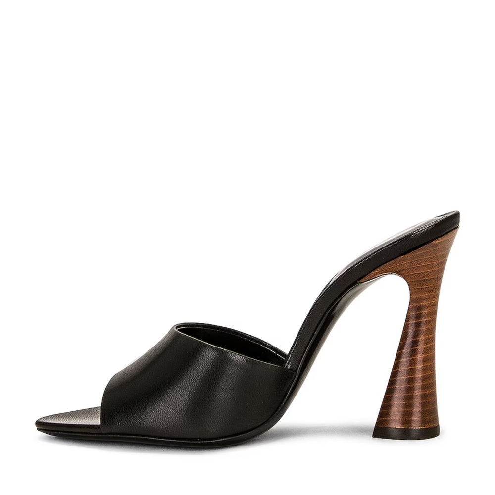 YSL black leather mule